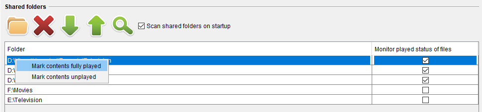 Exemple de marquage d'un répertoire comme étant entièrement lu